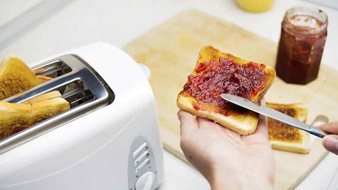 toaster and jam toast